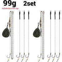 Carp Fishing Pre-tied Rig Set - Leadcore Leader with 6 Hair Rigs & Sinker Weights: 56g / 71g / 85g / 99g / 113g / 128g image 4