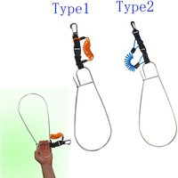 Super Large Fish Stringer Clip Steel Core Lanyard Spearfishing Kayak Fishing Scuba Diving Fish Lock Buckle