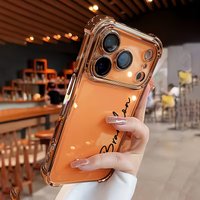 Personalized Customized Name Personalized Plating Four Corner Anti Drop TPU Phone Case for iPhone 17 16 15 14 13 Pro Max Air
