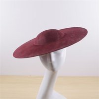 40CM Fascinators Base Marron Big Pillbox Cap Wedding Millinery Supplies DIY Hair Accessories Hat Women Kenducky Church Headpiece