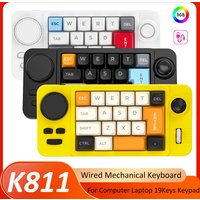 RGB Hot Swap Wired Mechanical Gaming Keyboard with Volume Scroll Jostic Backlit 19Keys Programmer Keypad for Computer Laptop