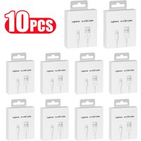 10 PCS USB Cable for iPhone 8 7 6 14 Plus X XR XS Max 11 12 13 Pro SE Fast Charging Cord USB Data Charger Cable With Retail Box