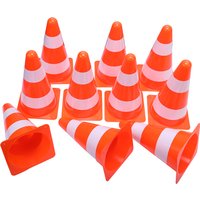 Reflective Traffic Cone High Visibility Road Traffic Cone Parking Stake Reflective Cone Barrier Cone No Parking 1Set=10Pcs