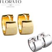 925 Silver Needle Gold Silver Wide Edge Simple Circle Earrings Minimalist Earrings Fashion Classic Fashion Jewelry Wholesale