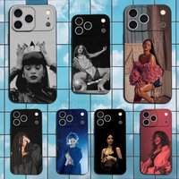 SInger R-RIHANNA Cute Case For iPhone 17,16,15,14,13,12,11 Air,Plus,Pro Max,XS,X,XR,SE,Mini,8,7,Soft Silicone Black Cover
