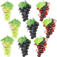 Artificial Grapes Cluster Vintage Wedding Decor 18 Fake Grapes Decorative Fruit Prop Holiday Party Home Decor Red Green Black