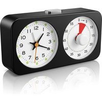 Countdown Timer for Kitchen Bedroom Desk Alarm Clock with Silent Non-Ticking Quartz Movement Home Décor Battery Powered Black