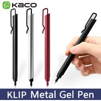 KACO Metal Gel Pen with Clip Business Sign Pens Refillable Fine Point 0.5MM Caneta Stylo for Office School Korean Stationery