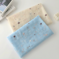 Star Chiffon Fabric Cute Dress Curtains Tablecloth Embroidery Lightweight Soft Breathable Handmade DIY Decoration Craft Material