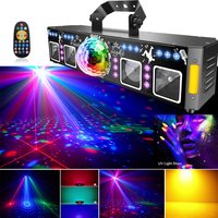 Dj Party Light 5IN1 Effect Magic Ball Lazer Light Projector Stage UV Purple Lights LED Strobe Lights For Disco Dancing Club Show