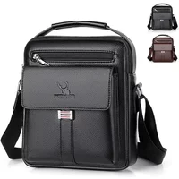 Men's Genuine Leather Crossbody Shoulder Bags High quality Tote Fashion Business Man Messenger Bag Leather Bags fanny pack
