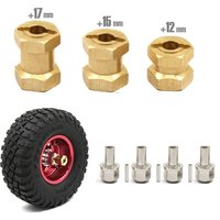 4 Stück 12mm/15mm/17mm Achsverbreiterungs-Sechskant-Radadapter für 1/10 RC Crawler Auto TRX4 RC4WD D90 D110 Axial Scx10 90046 CatRC