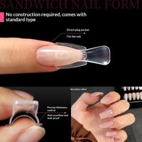 60/240/300Pcs Sandwich Nail Forms 15 Sizes Oval Extension Dual Form No Paper Forms Needed Easy Nail Extensions Manicure Tool