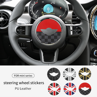 Car Steering Wheel Sticker For MINI Cooper F56 F55 F54 F60 R56 R60 U25 J01 F65 F66 PU Leather Stickers Interior Car Accessories