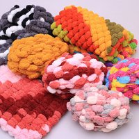 1Pc 130g Rainbow Ball Yarn Colorful Pom Pom polyester Yarn for Knitting Blanket Cushion Line crochet mat Thread 25m 984in