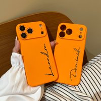 Custom Letters Name Colorful Soft Liquid Silica Gel Phone Case Gift For iPhone 11 12 13 14 15 16 17 Pro Max 17 Air 14 15 16 Plus