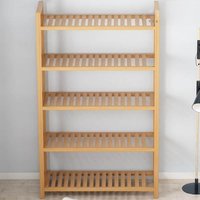 Modern Simple Bamboo Floor Standing Shelf Multi-layer Office Bedroom Living Room Bookcase Home Space Organizer Rack