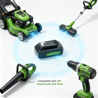 24V 2000MAh Li-ion Battery | For Greenworks, Fits MO24B410/29842/29322, Universal for Lawn Mower, Trimmer & Blower