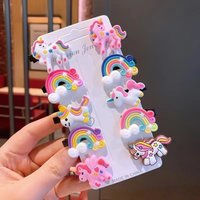 10-piece pink unicorn soft rubber headpiece set, new bangs clip headpiece and hair accessory