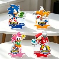 Game Sonic the Hedgehog cartoon character Acrylic Stand Model Plate Keychains Assembly with parts Desktop Ornament