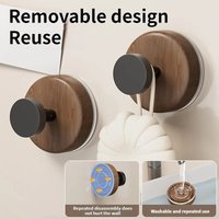 Walnut Wood Suction Cup Key Holder Wall-Mounted Storage Rack for Door Back Clothes Towel Hanger Cabinet Drawers Handle