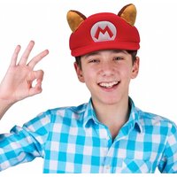Bros Raccoon Cosplay Hat With Ears Adult Super Luigi Cartoon Red Cap Classic Game Accessories Props Chritsmas Gifts Teenager