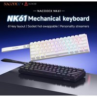 Ajazz NK61 Wired Mechanical Keyboard 60% Mixed Color RGB Hot-Swap 61 Keys Gaming Keyboard Rad Switch for Esports Gamers