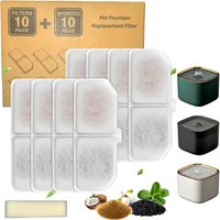 10Pack Cat Dog Water Fountain Filter Set, Compatible with 3L Dispensers, Activated Carbon, Non-Woven Fabric, Element Accessories
