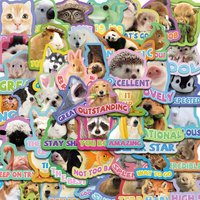 50PCS Teacher Animal Rewards Sticker Notebook Home Decorative Creative Waterproof Landscape Office Kawaii Stationery Stickers