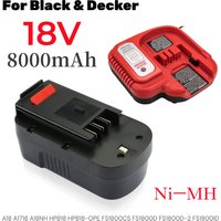 For Black&Decker 18V 8.0Ah Power Tool Battery A18 A1718 A18NH HPB18 HPB18-OPE FS1800CS FS1800D FS1800D-2 FS1800ID
