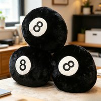 1Pc Black 8 Ball Billiard Pillow Cushion, Sofa & Tatami Cushion for Halloween Decor, Christmas Gift