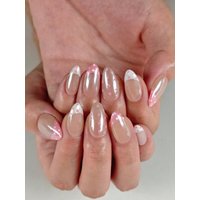 10pcs Handmade Pink Polka Dot French Press On Nails Almond Short Sweet Cute Fake Nails Nude Base Decor False Nail