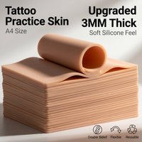 A4 Size Tattoo Practice Skin 3/1mm Double Side Silicone Permanent Makeup Eyebrow Synthetic Leather Training Fake Skin Accessory