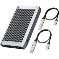 Yottamaster M2 SATA NVMe SSD Case Dual Protocols USB A 3.0 Type C External HD Hard Drive Disk Enclosure Dual Bay M.2 Storage Box
