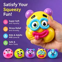 2026 New Smushers Animal Face Squishy Toy Soft Moldable Slow Rising Squeeze Fidget Sensory Anti-Stress Adult Office Desk Toy