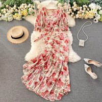 Sexy Two Pieces Sets Chic Bandage chiffon Shirt Top with sweet High Waist mermaid Skirt Beach Vacation Sets