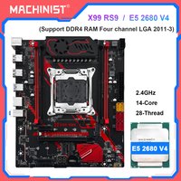 MACHINIST X99 RS9 Motherboard Combo Support LGA2011-3 Xeon E5 2680 V4 CPU NVME/SATA M.2 Four Channel Memory usb3.0