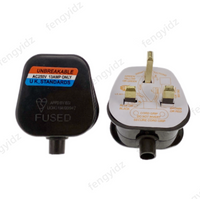 UK British mains plug 3 Pin 13A Plugs Grounded 250V 3 Pin fused BS1363 adaptor POWER cable connector wire converter UK STANDARDS