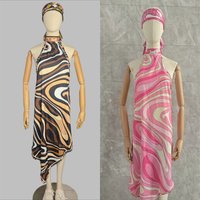 2026 new Luxury Design Women's Brown Silk Dresses with Letter Signature Logo Designer Brand Lady Beachwear Dresses