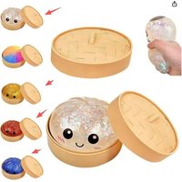 Nuevo Squishy de Dumpling con Purpurina y Caja, Juguete Sensorial Antiestrés