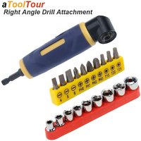 Right Angle Drill Adaptor Attachment 90 Degree Screwdriver Socket Extension Magnetic Driver Bit Holder Power Drill Accessory