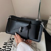 Bead Chain Women Mobile phone Crossbody Bag Solid color PU Shoulder Bag Daily Commute Office Work Solid Color Handbag and Purses