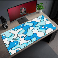 Mouse Pad MousePad Non-slip Lockedge Blue Art Office Student Gaming Thickened Large Writing Pad Wave Cushion