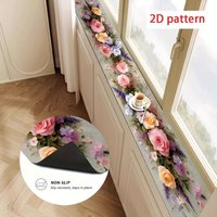 VIKAMA Multicolor Floral Theme Window Sill Decorative Mat Tabletop Decor Mat, Highly Absorbent with Rubber Backing