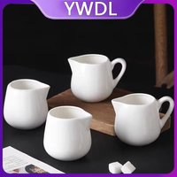 YWDL 50/100/220ML Ceramic Milk Jug Espresso Coffee Cream Jugs Kitchen Sauce Cup Serving Pitcher White Heat-resistant Milk Cup