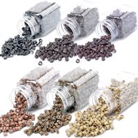 500/1000Pcs 5mm Silicone Lined Micro Rings Links Beads for for Human Hair Extensions Tool 5 Colors Optional