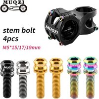 AliExpress MUQZI 4/6PCS Handlebar Stem Screw M5x15/17/19 Titanium Alloy Stem Bolts Ultra-Light MTB Road Bike Parts