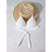 Pure white spaghetti swimsuit split bikini top