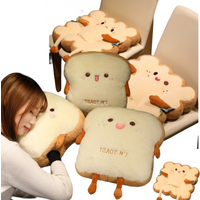 Simulation Bread Toast Cushion Stuffed Sliced Bread Food Pillow Sofa Chair Decor Seat Cushion Cute Student Kids Toy Chair Pad