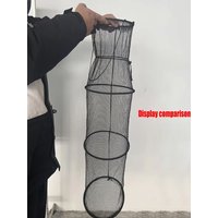 Foldable Fishing Net with Safety Rope - Large Capacity Landing Net for Fish, Portable & Lightweight, Easy Carry Storage Bag for